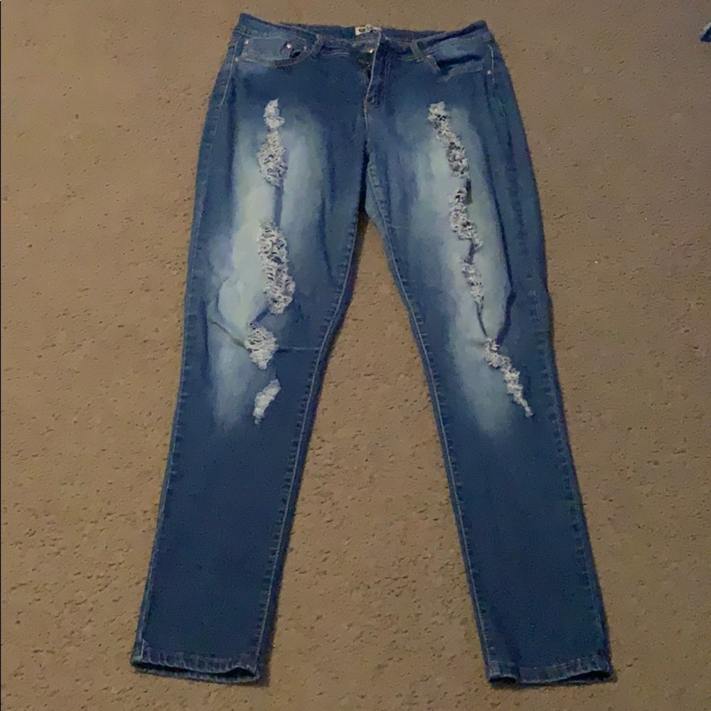 Distressed jeans